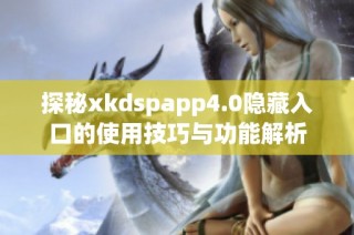 探秘xkdspapp4.0隐藏入口的使用技巧与功能解析