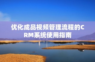 优化成品视频管理流程的CRM系统使用指南