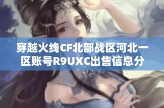穿越火线CF北部战区河北一区账号R9UXC出售信息分享