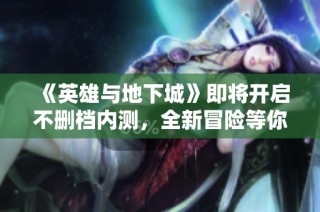 《英雄与地下城》即将开启不删档内测，全新冒险等你来挑战
