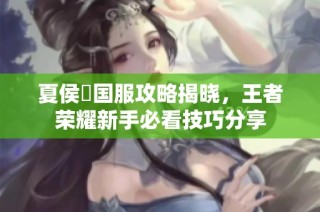 夏侯惇国服攻略揭晓，王者荣耀新手必看技巧分享