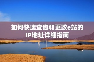 如何快速查询和更改e站的IP地址详细指南