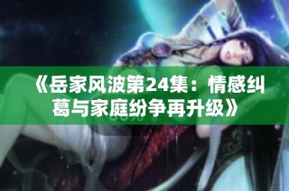 《岳家风波第24集：情感纠葛与家庭纷争再升级》