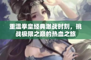 重温拳皇经典激战时刻，挑战极限之巅的热血之旅