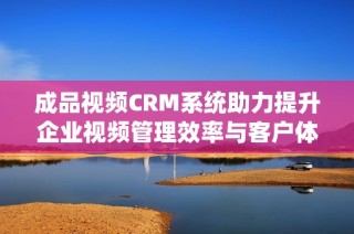 成品视频CRM系统助力提升企业视频管理效率与客户体验