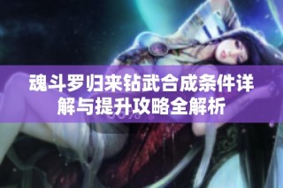 魂斗罗归来钻武合成条件详解与提升攻略全解析