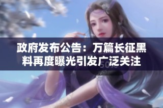 政府发布公告：万篇长征黑料再度曝光引发广泛关注