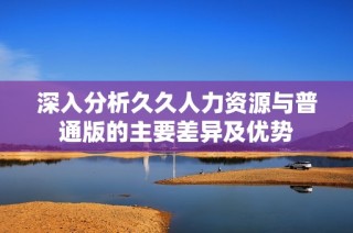 深入分析久久人力资源与普通版的主要差异及优势