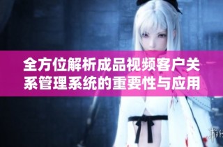 全方位解析成品视频客户关系管理系统的重要性与应用技巧