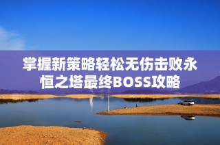 掌握新策略轻松无伤击败永恒之塔最终BOSS攻略