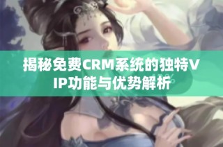 揭秘免费CRM系统的独特VIP功能与优势解析