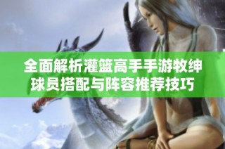 全面解析灌篮高手手游牧绅球员搭配与阵容推荐技巧