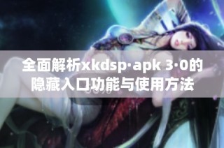 全面解析xkdsp·apk 3·0的隐藏入口功能与使用方法