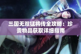 三国无双猛将传全攻略：珍贵物品获取详细指南