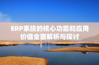 ERP系统的核心功能和应用价值全面解析与探讨