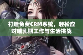 打造免费CRM系统，轻松应对哺乳期工作与生活挑战