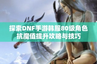 探索DNF手游韩服80级角色抗魔值提升攻略与技巧