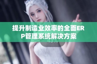 提升制造业效率的全面ERP管理系统解决方案