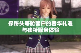 探秘头等舱客户的奢华礼遇与独特服务体验