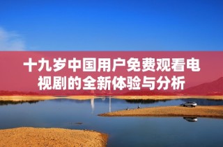 十九岁中国用户免费观看电视剧的全新体验与分析