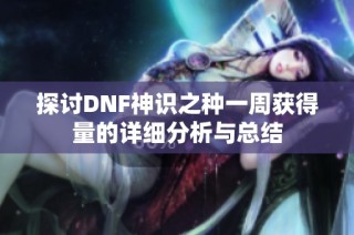 探讨DNF神识之种一周获得量的详细分析与总结