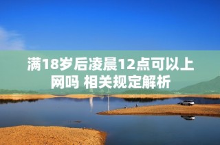满18岁后凌晨12点可以上网吗 相关规定解析