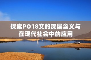 探索PO18文的深层含义与在现代社会中的应用