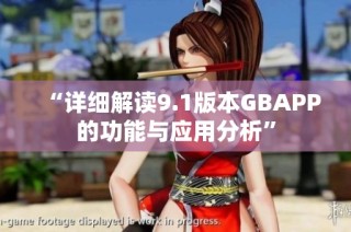 “详细解读9.1版本GBAPP的功能与应用分析”