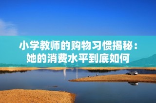 小学教师的购物习惯揭秘：她的消费水平到底如何