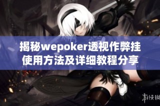 揭秘wepoker透视作弊挂使用方法及详细教程分享