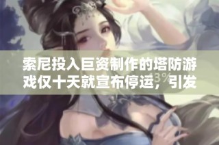 索尼投入巨资制作的塔防游戏仅十天就宣布停运，引发热议