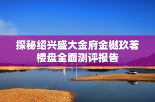 探秘绍兴盛大金府金樾玖著楼盘全面测评报告