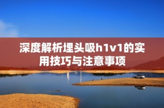 深度解析埋头吸h1v1的实用技巧与注意事项