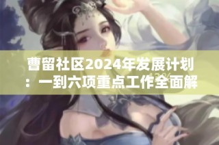 曹留社区2024年发展计划：一到六项重点工作全面解析
