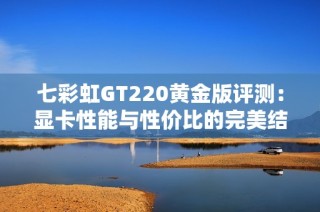 七彩虹GT220黄金版评测：显卡性能与性价比的完美结合