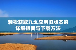 轻松获取九幺应用旧版本的详细指南与下载方法