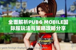 全面解析PUBG MOBILE国际服玩法与策略攻略分享