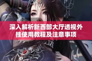 深入解析新西部大厅透视外挂使用教程及注意事项