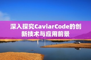 深入探究CaviarCode的创新技术与应用前景