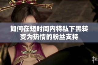 如何在短时间内将私下黑转变为热情的粉丝支持