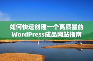 如何快速创建一个高质量的WordPress成品网站指南