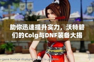 助你迅速提升实力，沃特碧们的Colg与DNF装备大揭秘