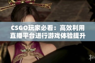 CSGO玩家必看：高效利用直播平台进行游戏体验提升