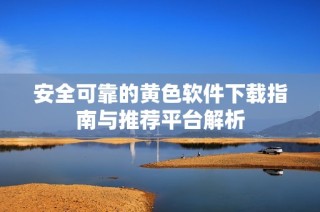 安全可靠的黄色软件下载指南与推荐平台解析