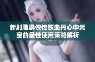 新射雕群侠传铁血丹心中元宝的最佳使用策略解析