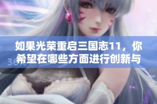 如果光荣重启三国志11，你希望在哪些方面进行创新与改进？