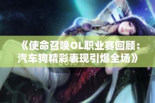 《使命召唤OL职业赛回顾：汽车狗精彩表现引爆全场》