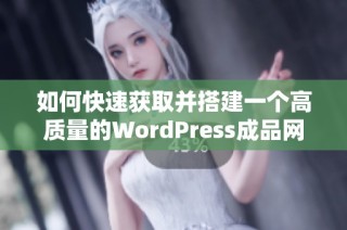 如何快速获取并搭建一个高质量的WordPress成品网站