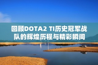 回顾DOTA2 TI历史冠军战队的辉煌历程与精彩瞬间