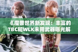 《魔兽世界新发现：丰富的TBC和WLK未用武器曝光解析》